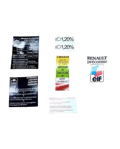 Renault Clio Williams engine compartment stickers complete kit