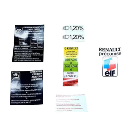 Kit completo de adhesivos para el compartimento del motor de Renault Clio Williams