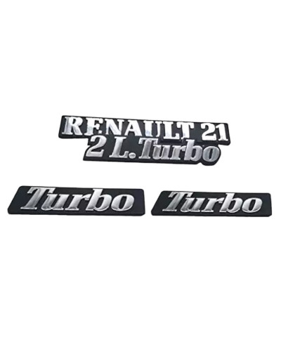 Monogrammes Finition Chrome pour voiture Renault 21 2L Turbo Lot de 4