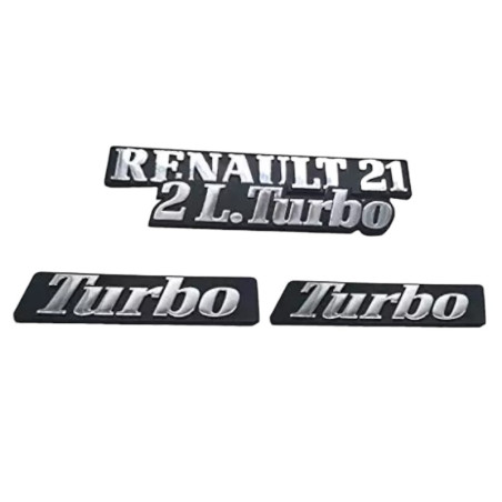 Logos finition chrome Renault 21 2L Turbo lot de 4