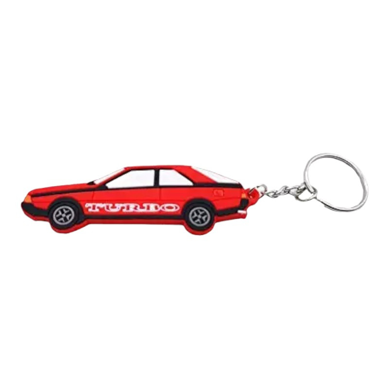 Porte clé Peugeot 405 Mi16 Le Mans en plastique rouge