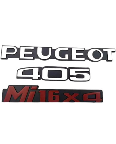 Conjunto de 3 logos Peugeot 405 MI16X4
