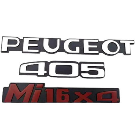 Ensemble de 3 logos Peugeot 405 MI16X4