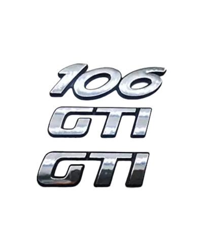 Monograma 106 Fase 2 y 2 Logotipo cromado de GTI