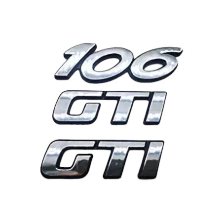 106 logo's fase 2 en 2 chromen GTI-logo