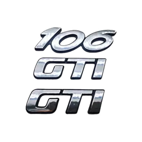 Logos 106 fase 2 e 2 logo GTI cromato