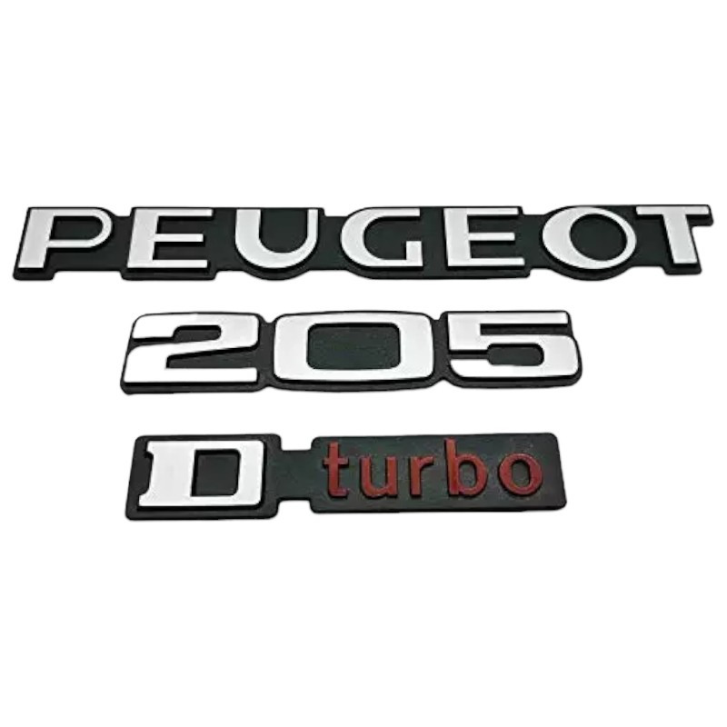Monogrammes pour voiture Peugeot 205 Dturbo
