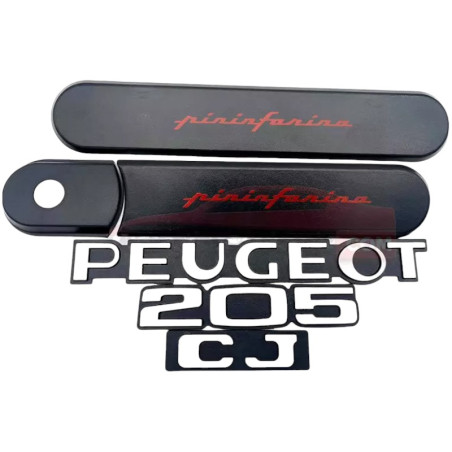 Set of rear quarter panels and logos Peugeot 205 CJ