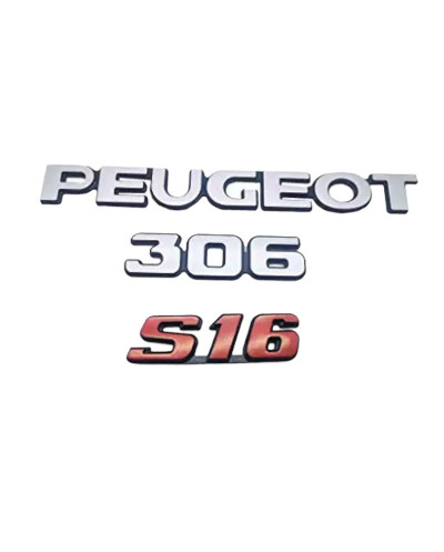 Peugeot 306 S16 kit de 3 Monogrammes plastique