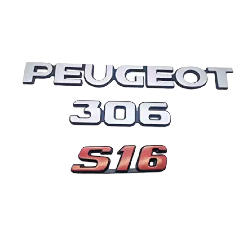 Peugeot 306 S16 kit de 3 Monogrammes plastique