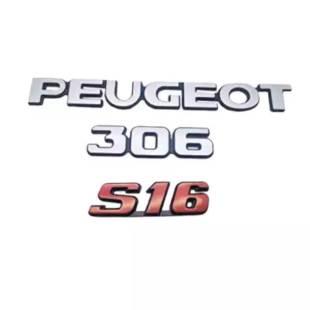 Peugeot 306 S16 set di 3 loghi