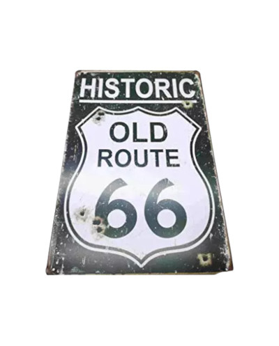 Plaque métal Route 66 Historic 20x30