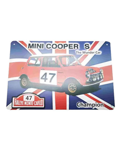 mini Cooper S londres placa metalica 20x30