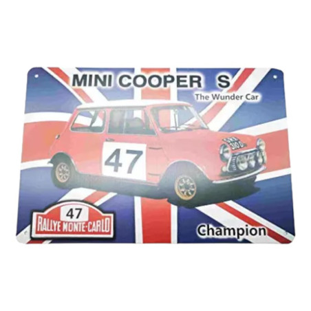 Plaque métal Mini cooper s london 20x30