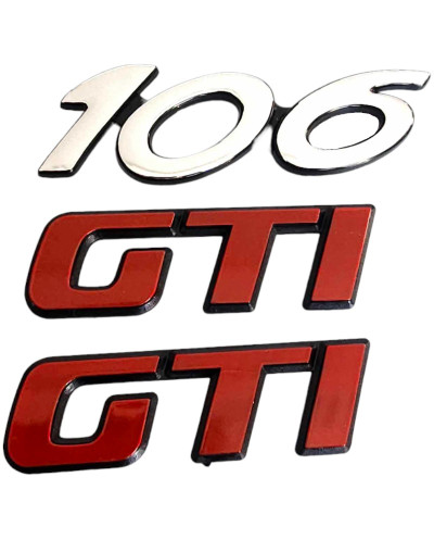 106 logo and red and white GTI logo