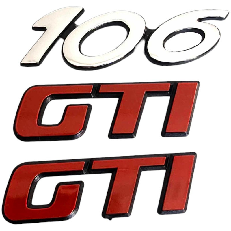 Logo 106 et Logo GTI rouge et blanc