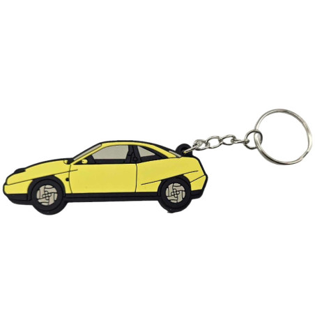 Porte clé Fiat coupe jaune