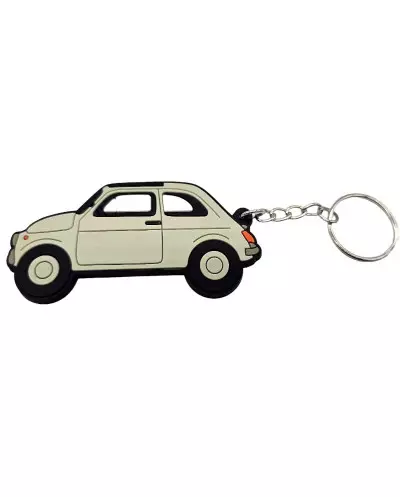 Llavero Fiat 500 gris frontal vintage coche vintage youngtimersclassic