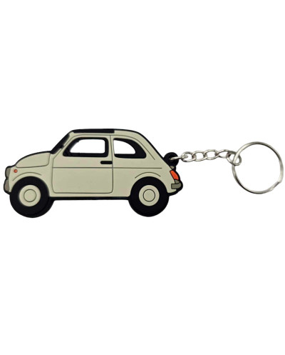 Fiat 500 Grey Youngtimer Collectible Classic Car Engine Parts Keychain