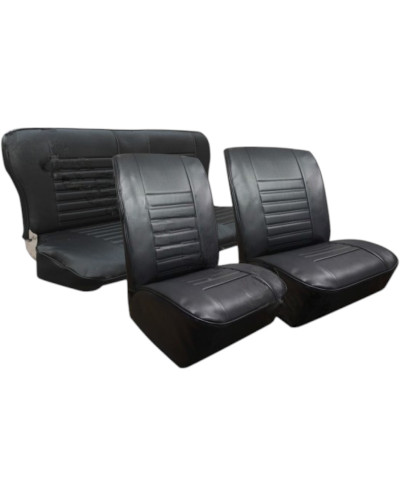 Tapizado completo de los asientos delanteros y traseros para Renault 4L negro imitación NM