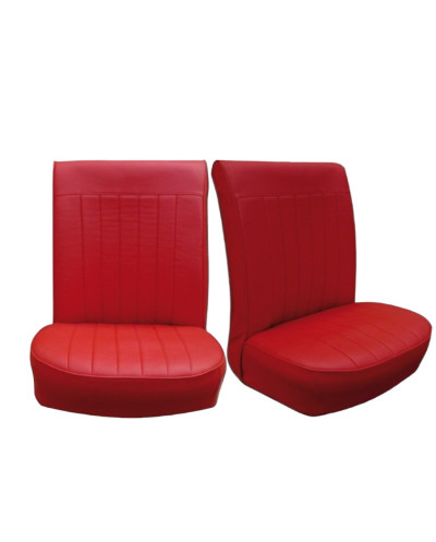 Kit 2 garnitures de sièges avant simili cuir rouge pour Renault Dauphine