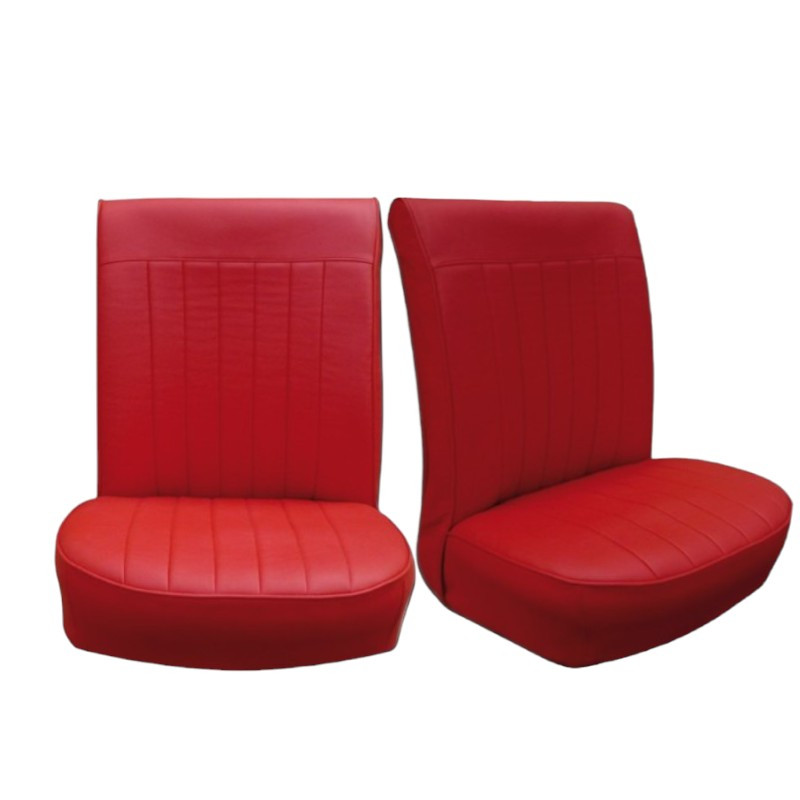 Kit 2 red imitation leather front seat trims for Renault Dauphine