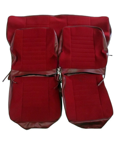 Garniture de sièges complets velours rouge / simili bordeaux Renault 5 TL phase 1 intérieur sellerie