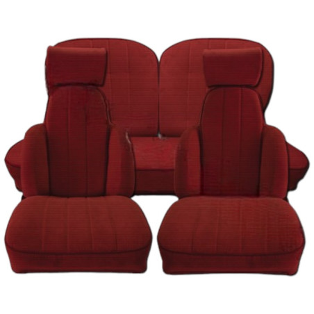 ensemble complet garnitures sièges tissu côtelé rouge avec passepoil Renault 5 alpine turbo