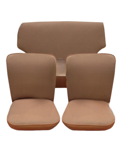 ensemble garnitures de sièges complet tissu écorce marronskai marron renault 4cv