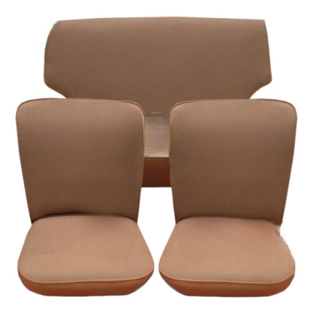 ensemble garnitures de sièges complet tissu écorce marronskai marron renault 4cv