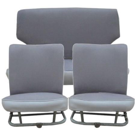 Sitzverkleidung vorne und hinten in grauem Rindenstoff 4 PS