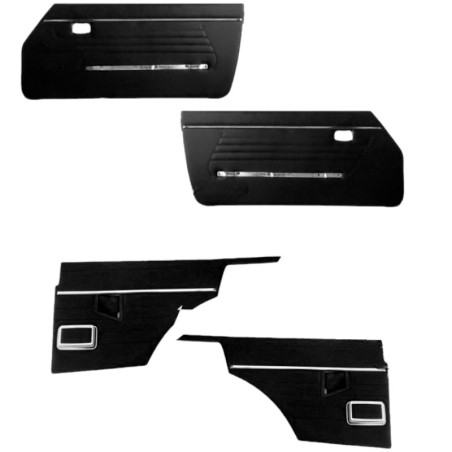4 panneaux de portes 504 coupé échange standard simili noir