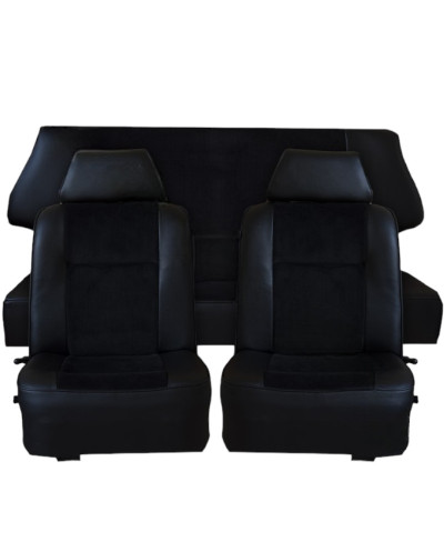 Garnitures de sièges avant & arrière tissu côtelé simili noir Austin mini MK5 année 84/92