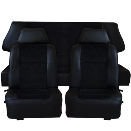 Garnitures de sièges avant & arrière tissu côtelé simili noir Austin mini MK5 année 84/92