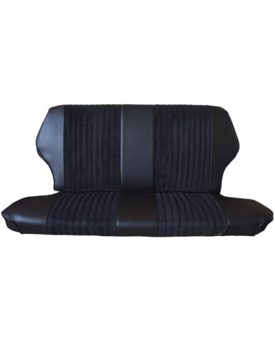 Rear seat trim in black ribbed fabric / faux black fiat 500