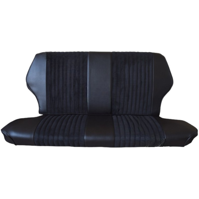 Rear seat trim in black ribbed fabric / faux black fiat 500