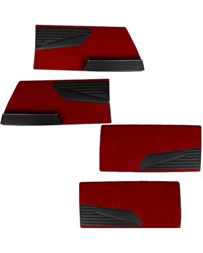 4 panneaux de portes velours rouge Citroën DS