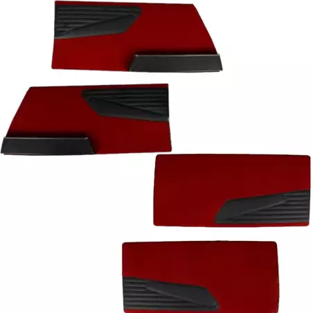 4 panneaux de portes velours rouge Citroën DS