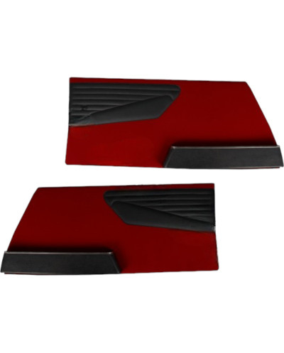 4 panneaux de portes velours rouge Citroën DS amélioration d'intérieur