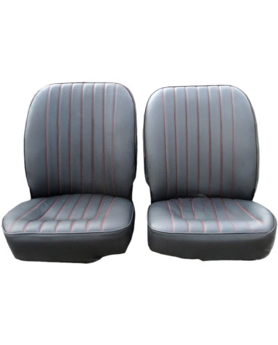 Embellecedor 2 asientos delanteros cuero negro sin reposacabezas jaguar E-type