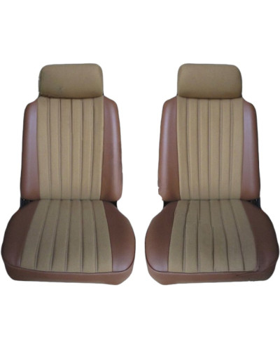 Garnitures de sièges velours beige/simili marron Peugeot 104 ZL Velours de haute qualité