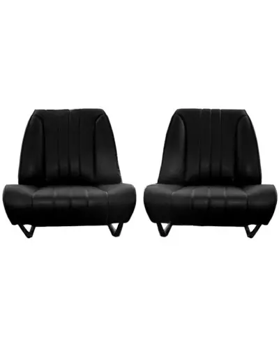 2 Garnitures sièges avant simili noir Peugeot 204 cabriolet