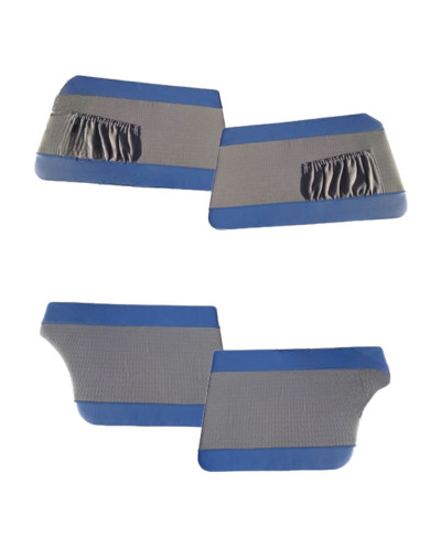 4 Panneaux de portes tissu gris écorce/simili bleu Peugeot 403 berline Tissu de haute qualité