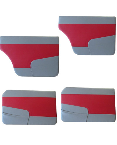 4 Panneaux de portes simili bitons rouge/gris Peugeot 403 berline
