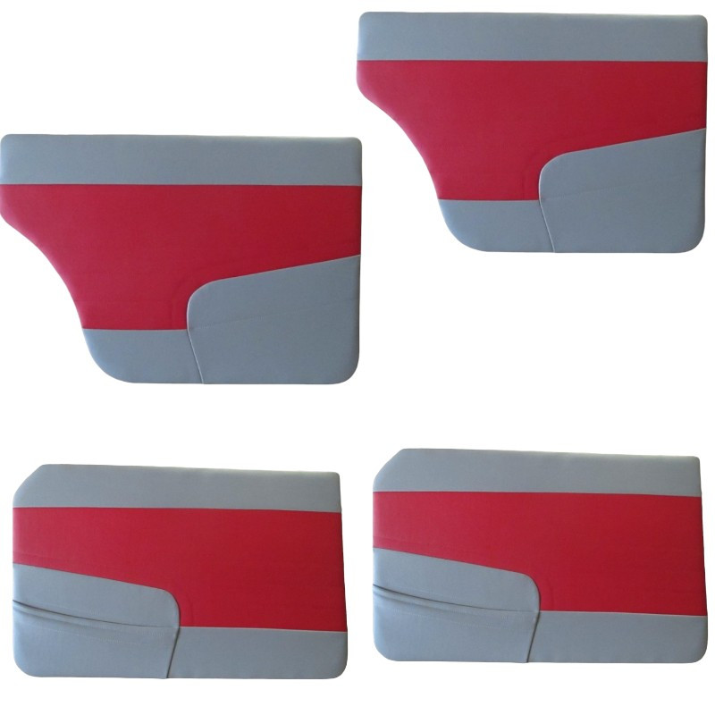 4 Panneaux de portes simili bitons rouge/gris Peugeot 403 berline Simili de haute qualité