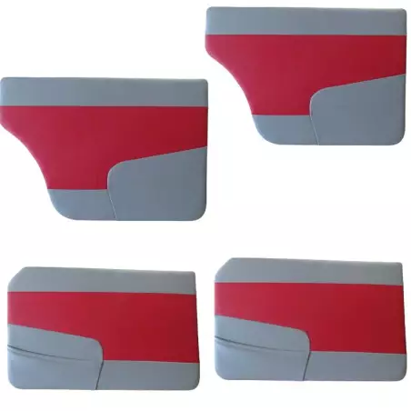 4 Panneaux de portes simili bitons rouge/gris Peugeot 403 berline