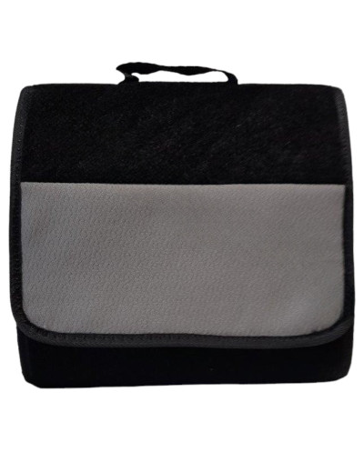 Reinforced black non-woven boot bag / grey Renault 4 CV bark fabric