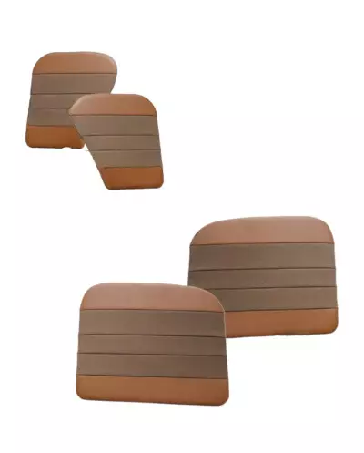 4 Pannelli porta massicci in tessuto corteccia marrone Renault dauphine