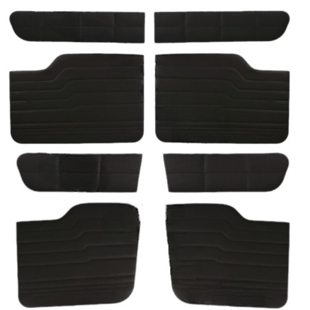8 panneaux de portes simili noir coutures blanches Renault 8