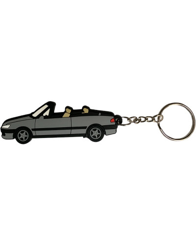 Porte clé Peugeot 306 cabriolet gris de haute qualité